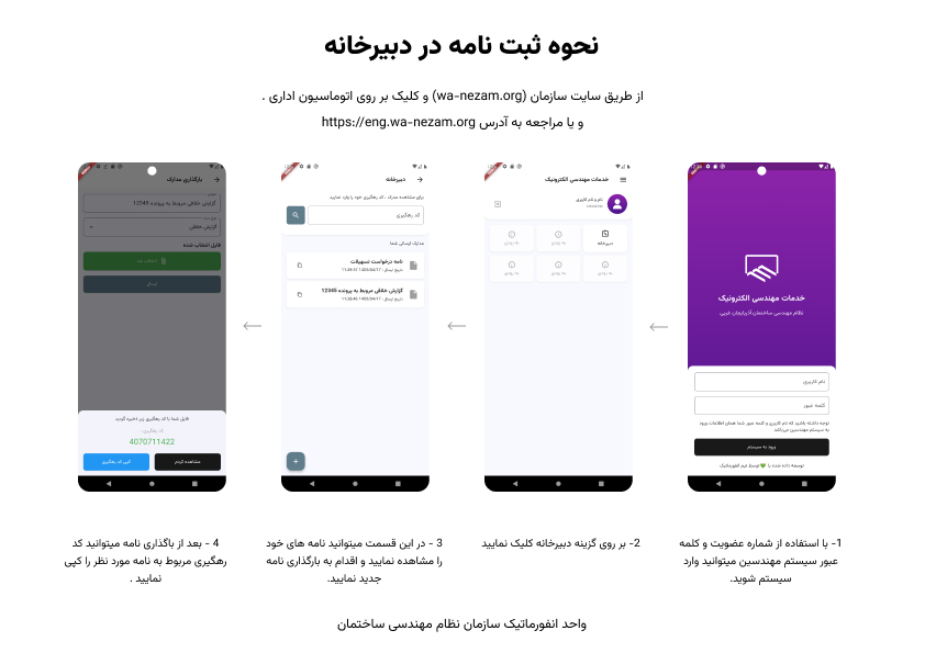 نحوه ثبت نامه در دبیرخانه
